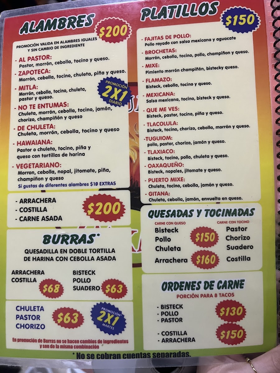 LAS BRAZAS DE OAXACA Menu - Image 1
